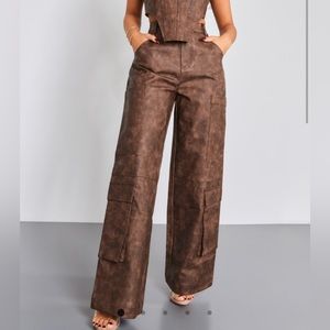 Faux leather pants